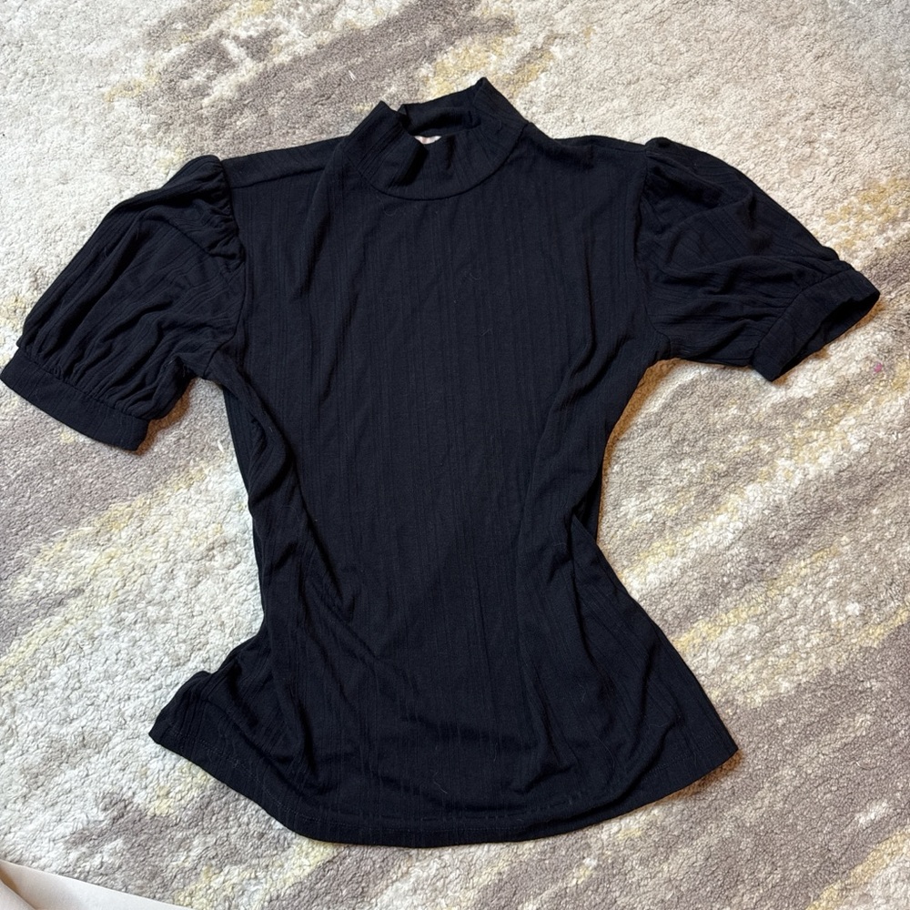 Philosophy Black Puff Sleeve Blouse